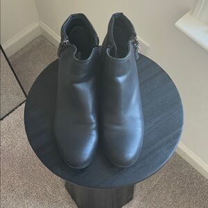 Black Leather Ankle Boots